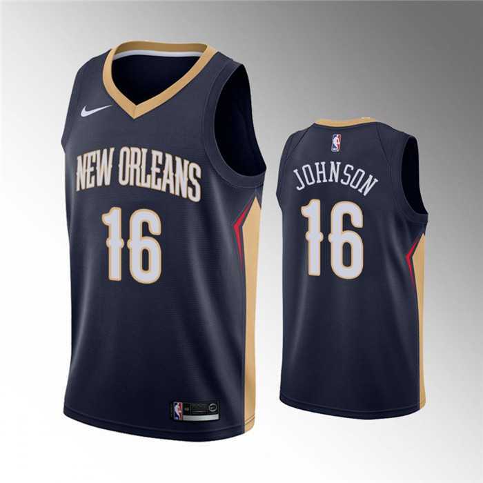 Men%27s New Orleans Pelicans #16 James Johnson Navy Icon Edition Stitched Jersey Dzhi